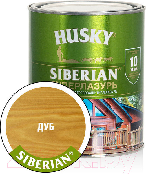 Изображение товара Лазурь для древесины Husky Siberian Суперлазурь (900мл, дуб)