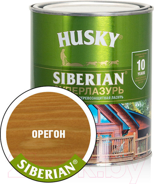 Изображение товара Лазурь для древесины Husky Siberian Суперлазурь (900мл, орегон)
