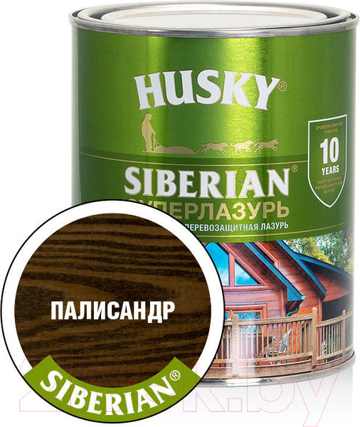 Изображение товара Лазурь для древесины Husky Siberian Суперлазурь (900мл, палисандр)