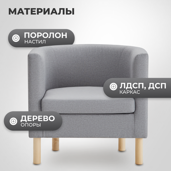 Изображение товара Кресло мягкое Mio Tesoro Агата 351 (серый 1174)