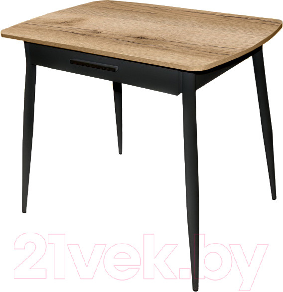 Изображение товара Обеденный стол Древпром М55 Граус ДП1-01-02 90x60 (делано/черный матовый)