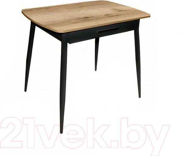 Изображение товара Обеденный стол Древпром М55 Граус ДП1-01-02 90x60 (делано/черный матовый)