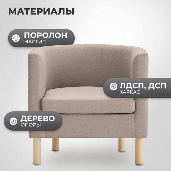 Изображение товара Кресло мягкое Mio Tesoro Агата 351 (темно-бежевый 1176)