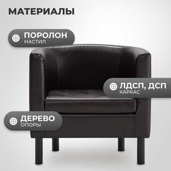 Изображение товара Кресло мягкое Mio Tesoro Агата 351 (коричневый 87)