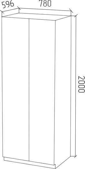 Изображение товара Шкаф МДК ШК1 для одежды 2-х дверный 780x596x2000 (дуб сонома)