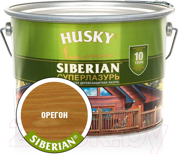 Изображение товара Лазурь для древесины Husky Siberian Суперлазурь (9л, орегон)