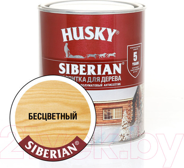 Изображение товара Пропитка для дерева Husky Siberian Полуматовая (900мл, бесцветный)