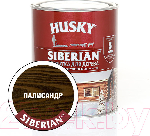 Изображение товара Пропитка для дерева Husky Siberian Полуматовая (900мл, палисандр)