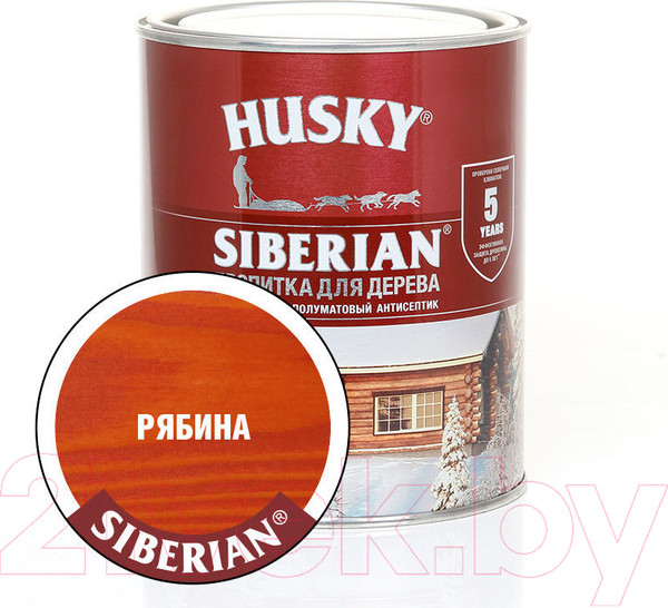 Изображение товара Пропитка для дерева Husky Siberian Полуматовая (900мл, рябина)