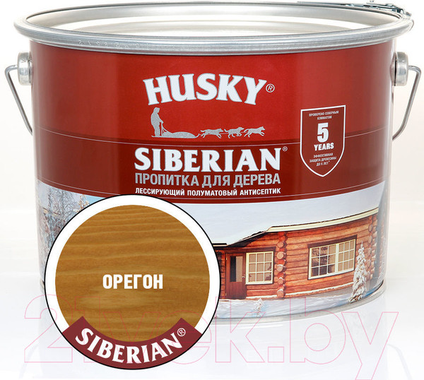 Изображение товара Пропитка для дерева Husky Siberian Полуматовая (9л, орегон)