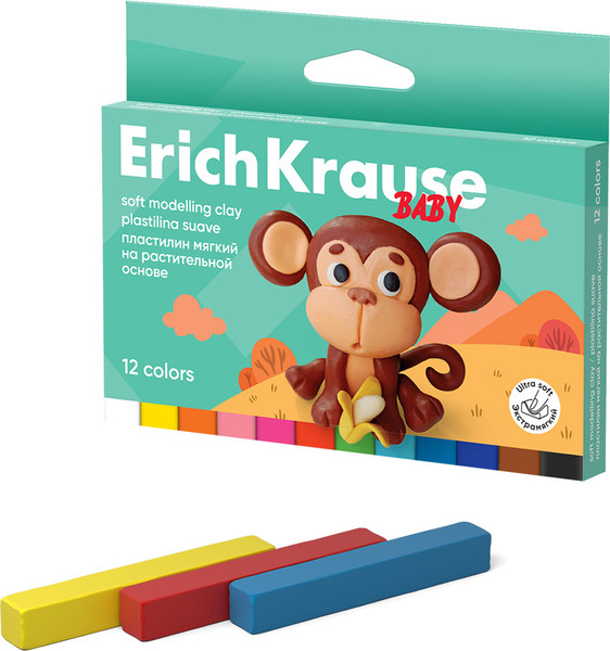 Изображение товара Пластилин Erich Krause Baby с Алоэ Вера / 61322 (12цв)