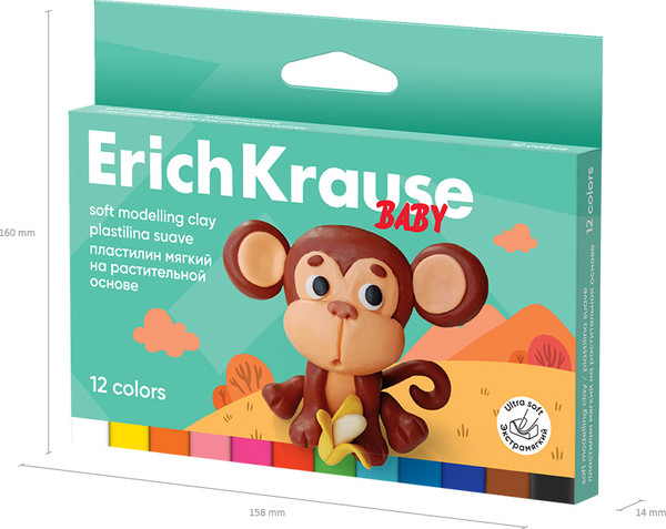Изображение товара Пластилин Erich Krause Baby с Алоэ Вера / 61322 (12цв)