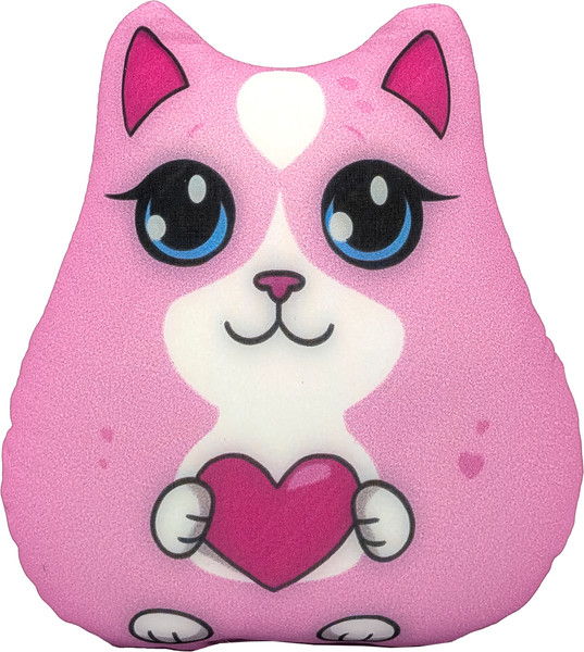Изображение товара Подушка декоративная Leader Toys Кот розовый с сердцем / МТ30255