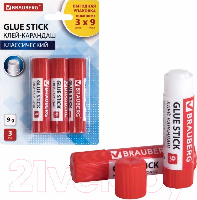 Изображение товара Клей-карандаш Brauberg 271305 (3шт)
