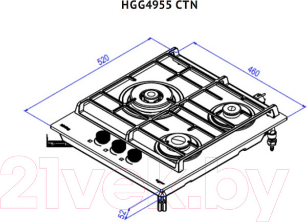 Изображение товара Газовая варочная панель Korting HGG 4955 CTN