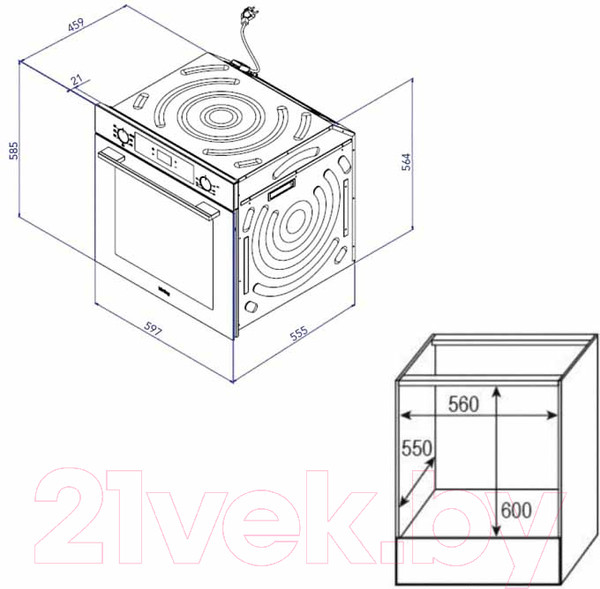 Изображение товара Электрический духовой шкаф Korting OKB 4701 CNRB