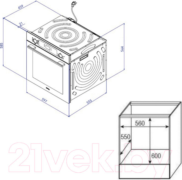 Изображение товара Электрический духовой шкаф Korting OKB 6071 CN