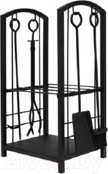 Изображение товара Дровница для камина Saniji Праздничная Н5 с каминным набором 460x300x730