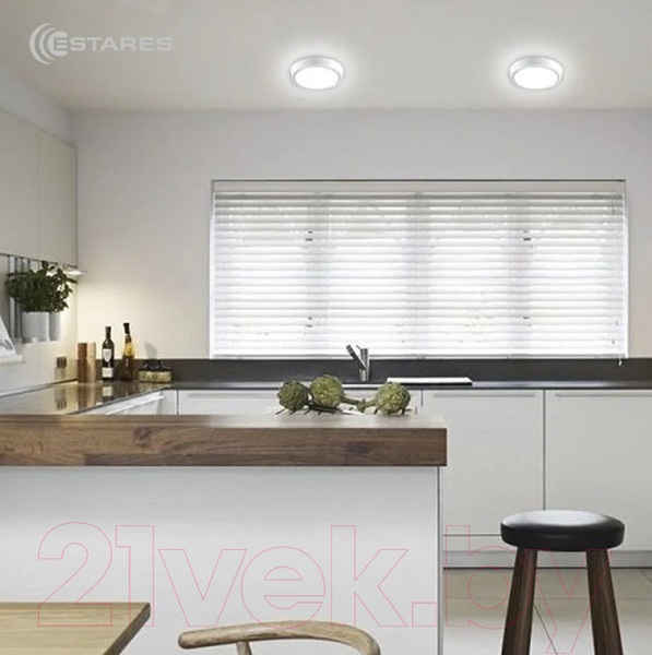 Изображение товара Потолочный светильник Estares DLR 12W R-150-CW-WHITE/WHITE-220-IP44