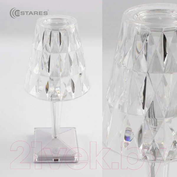Изображение товара Прикроватная лампа Estares Crystal 3W R-ON/OFF-115x255-CLEAR/WHITE-DC5V/1A-IP20