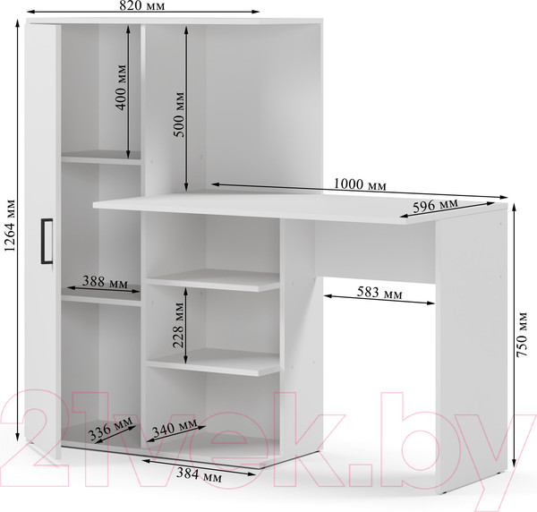 Изображение товара Письменный стол Mio Tesoro Лайт 1420 (белый)