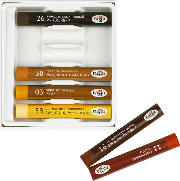 Изображение товара Набор масляной пастели ГАММА Студия. Земляные оттенки / 222202306 (6цв)