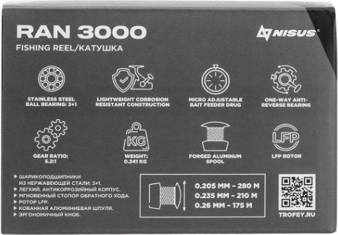 Изображение товара Катушка проводочная Nisus Ran 3000 / N-R-QD3000