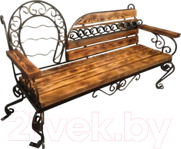 Изображение товара Скамья садовая Saniji С подковой С64 1500x400x800