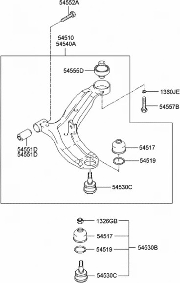 Изображение товара Шаровая опора Hyundai/KIA 5453025000 