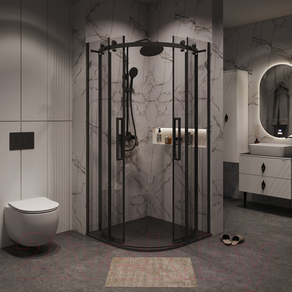 Изображение товара Душевой уголок Grossman Classic 100x100x195 / 301.K33.04.1010.21.00 (черный матовый/прозрачное стекло)