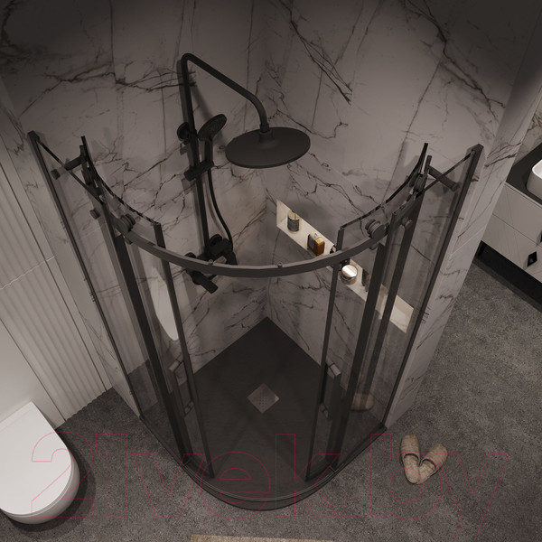 Изображение товара Душевой уголок Grossman Classic 100x100x195 / 301.K33.04.1010.21.00 (черный матовый/прозрачное стекло)