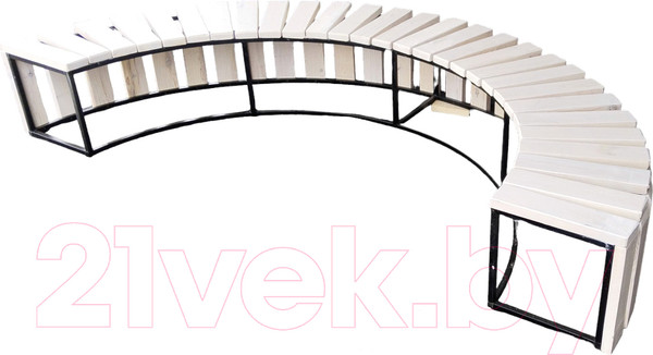 Изображение товара Скамья садовая Saniji Полукруглая Улыбка С98 2500x500x450