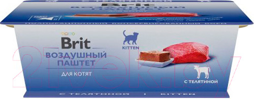 Изображение товара Влажный корм для кошек Brit Premium Kitten Воздушный паштет с телятиной / 5060870 (100г)