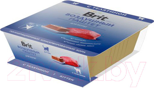 Изображение товара Влажный корм для кошек Brit Premium Kitten Воздушный паштет с телятиной / 5060870 (100г)
