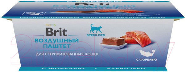 Изображение товара Влажный корм для кошек Brit Premium Sterilised Воздушный паштет с форелью / 5060924 (100г)