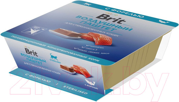 Изображение товара Влажный корм для кошек Brit Premium Sterilised Воздушный паштет с форелью / 5060924 (100г)