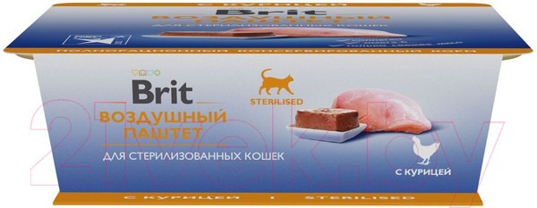 Изображение товара Влажный корм для кошек Brit Premium Sterilised Воздушный паштет с курицей / 5060948 (100г)