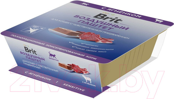 Изображение товара Влажный корм для кошек Brit Premium Sensitive Воздушный паштет с ягненком / 5060900 (100г)