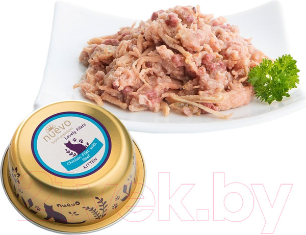 Изображение товара Влажный корм для кошек Nuevo С куриным филе, говядиной и льняным маслом / 95300 (85г)