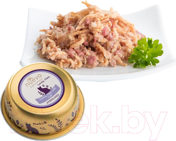 Изображение товара Влажный корм для кошек Nuevo С филе индейки, телятиной и льняным маслом / 95302 (85г)