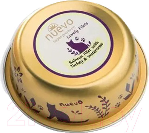 Изображение товара Влажный корм для кошек Nuevo С филе лосося, индейкой и кресс-салатом / 95307 (85г)