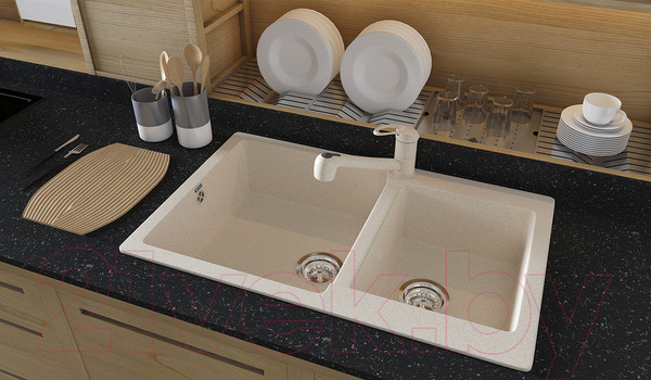 Изображение товара Мойка кухонная Ulgran U-505 (328 бежевый)