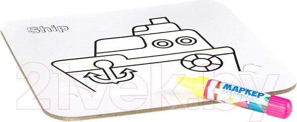 Изображение товара Развивающая игра Bondibon Раскраска-пазл. Корабль / BB2347