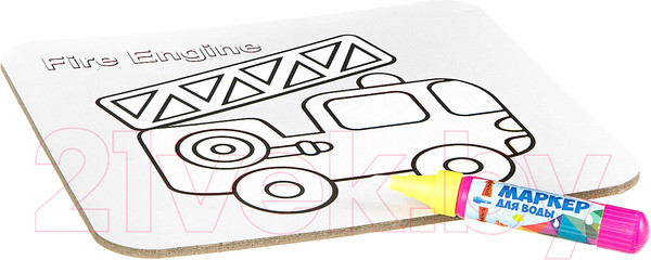 Изображение товара Развивающая игра Bondibon Раскраска-пазл. Пожарная машина / BB2348