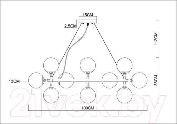 Изображение товара Люстра Arte Lamp Bolla A1664SP-25BK