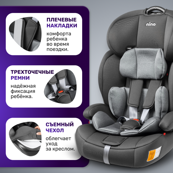 Изображение товара Автокресло NINO Simple ZY10 (серый/черный)