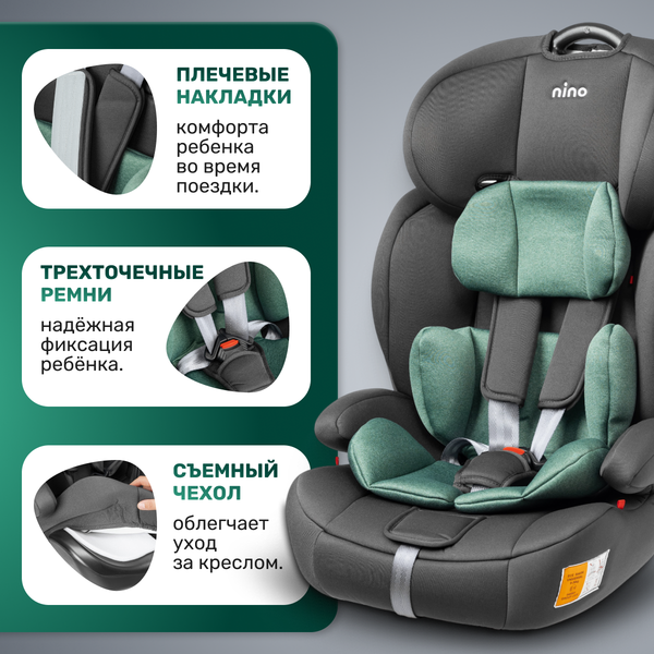 Изображение товара Автокресло NINO Simple ZY10 (зеленый/серый)