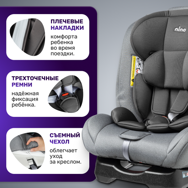 Изображение товара Автокресло NINO Comfort ZY02A (серый/черный)