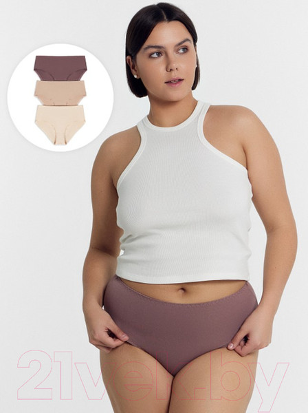 Изображение товара Комплект женских трусов Mark Formelle 412075-3 (р.106, кофейная роза1)