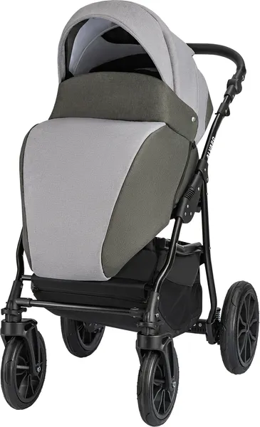 Изображение товара Детская универсальная коляска Alis Alvaro 2 в 1 (Al 10, темно-серый/светло-серый/шалфей кожа)